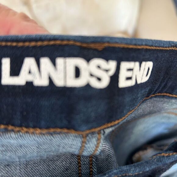 Land's End midrise stretchy cropped dark navy zip 5 pocket denim jeans Various - Picture 6 of 10